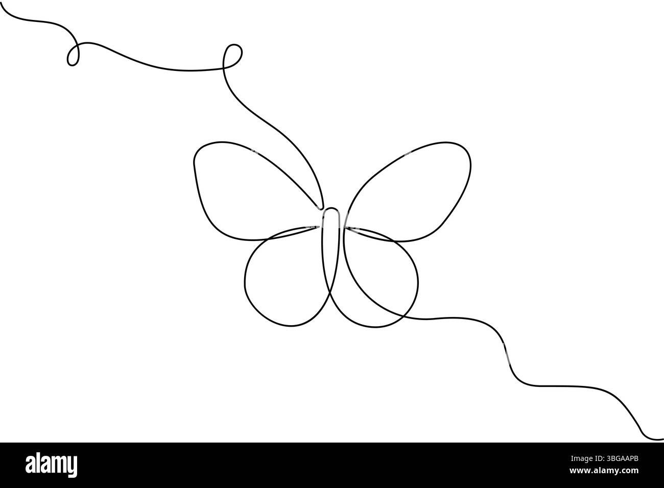 Illustration papillon simple ligne conception vectorielle de contour minimaliste Illustration de Vecteur