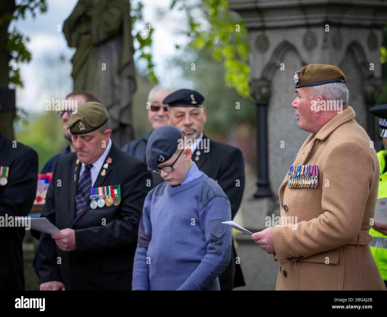 ANZAK Day 2024 a été célébré dans Soldier's Corner au cimetière de Warrington le 28 avril Banque D'Images