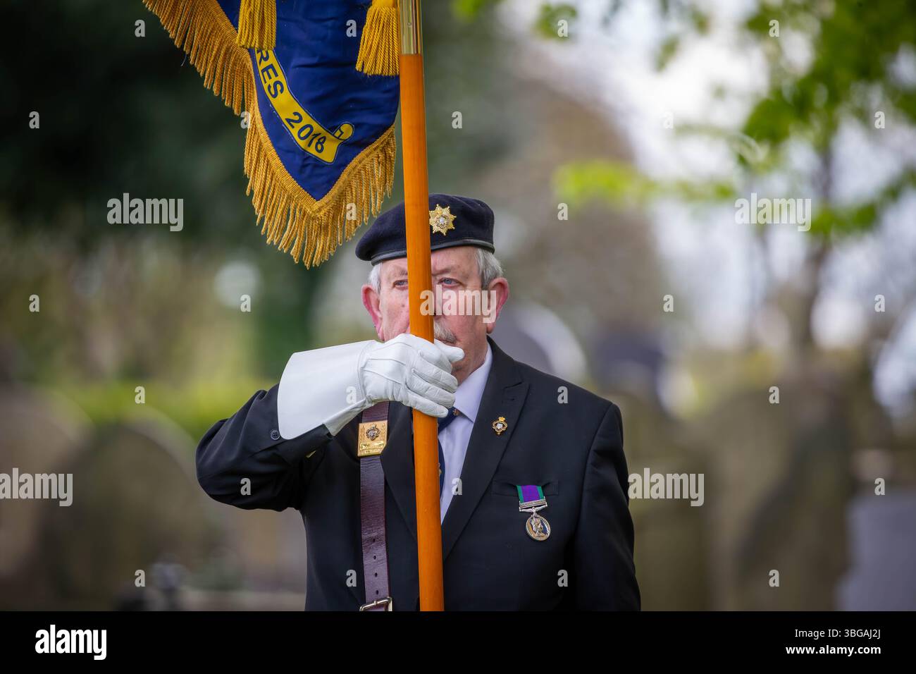 ANZAK Day 2024 a été célébré dans Soldier's Corner au cimetière de Warrington le 28 avril Banque D'Images