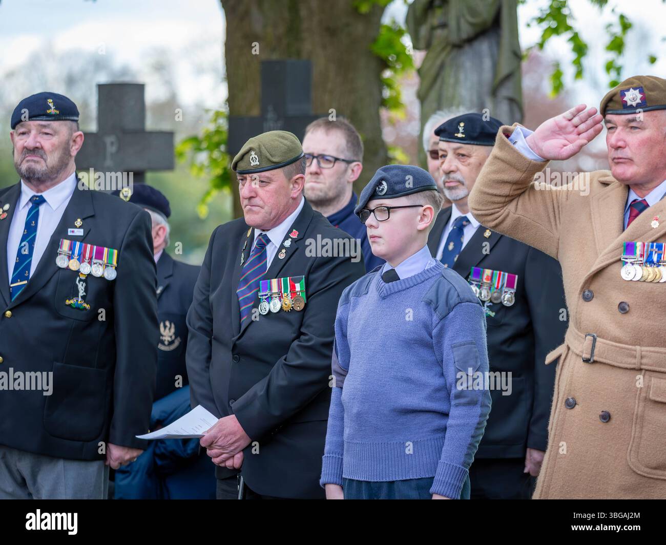 ANZAK Day 2024 a été célébré dans Soldier's Corner au cimetière de Warrington le 28 avril Banque D'Images