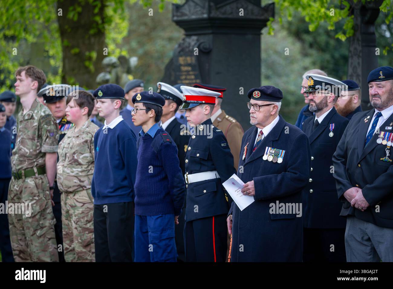 ANZAK Day 2024 a été célébré dans Soldier's Corner au cimetière de Warrington le 28 avril Banque D'Images