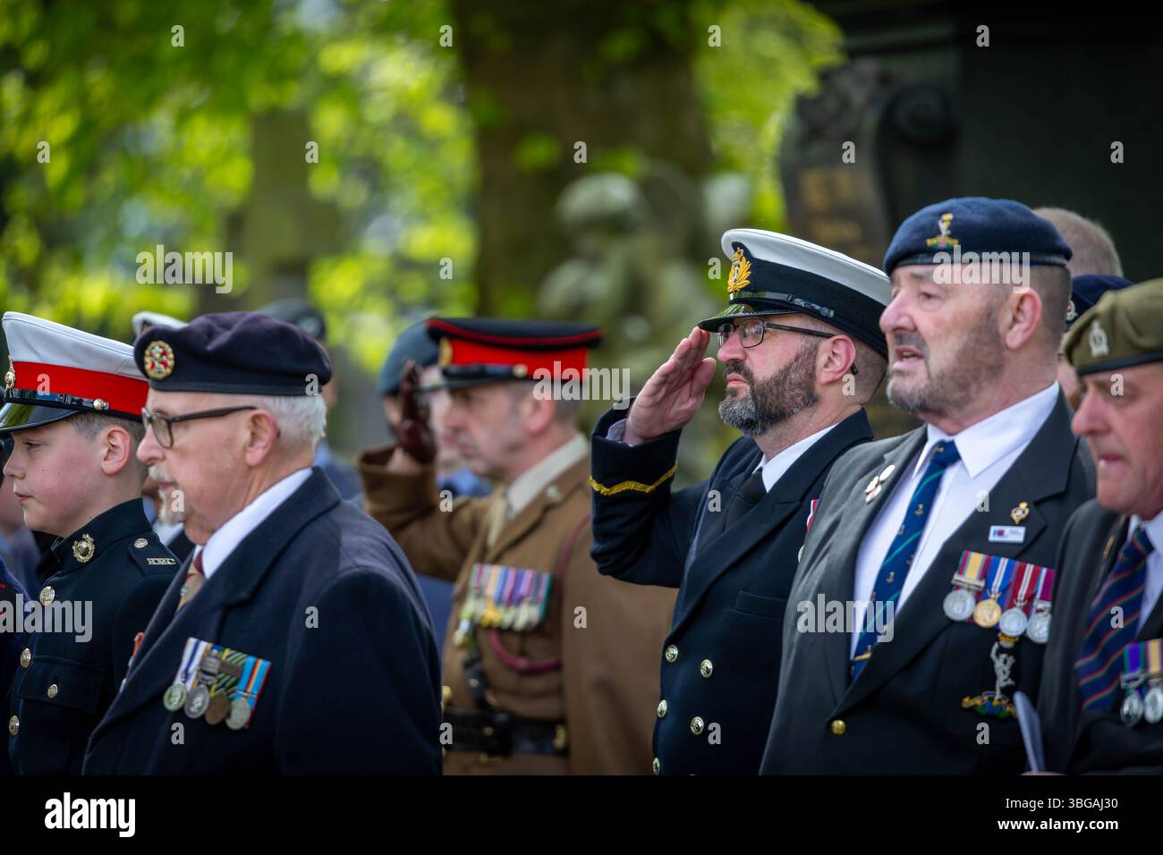 ANZAK Day 2024 a été célébré dans Soldier's Corner au cimetière de Warrington le 28 avril Banque D'Images
