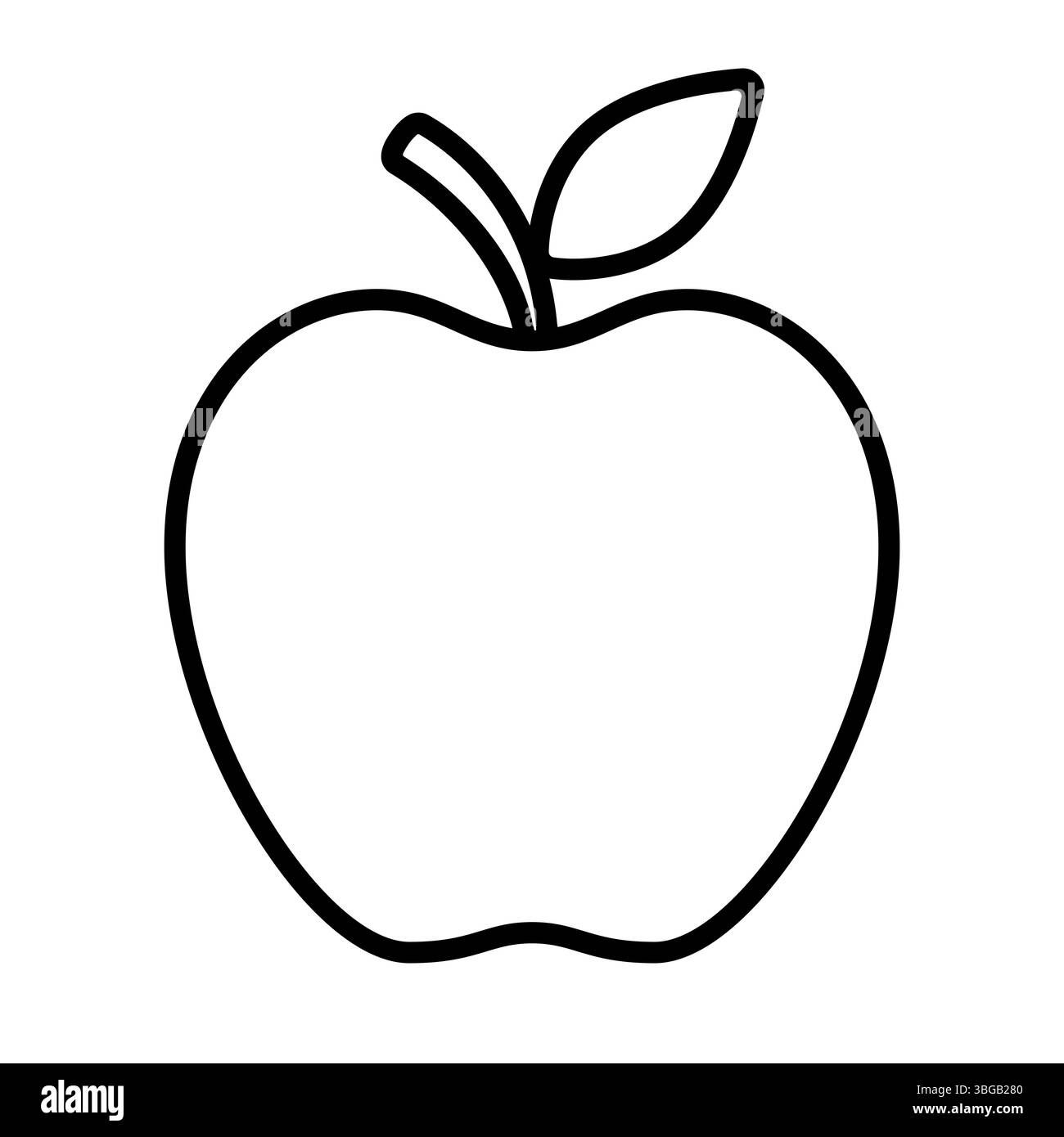 Icône pomme. Pomme silhouette noire isolée sur fond blanc. Façonner les fruits. Symbole de nutrition santé. Pictogramme de contour. Objet simple. Nutritif Illustration de Vecteur