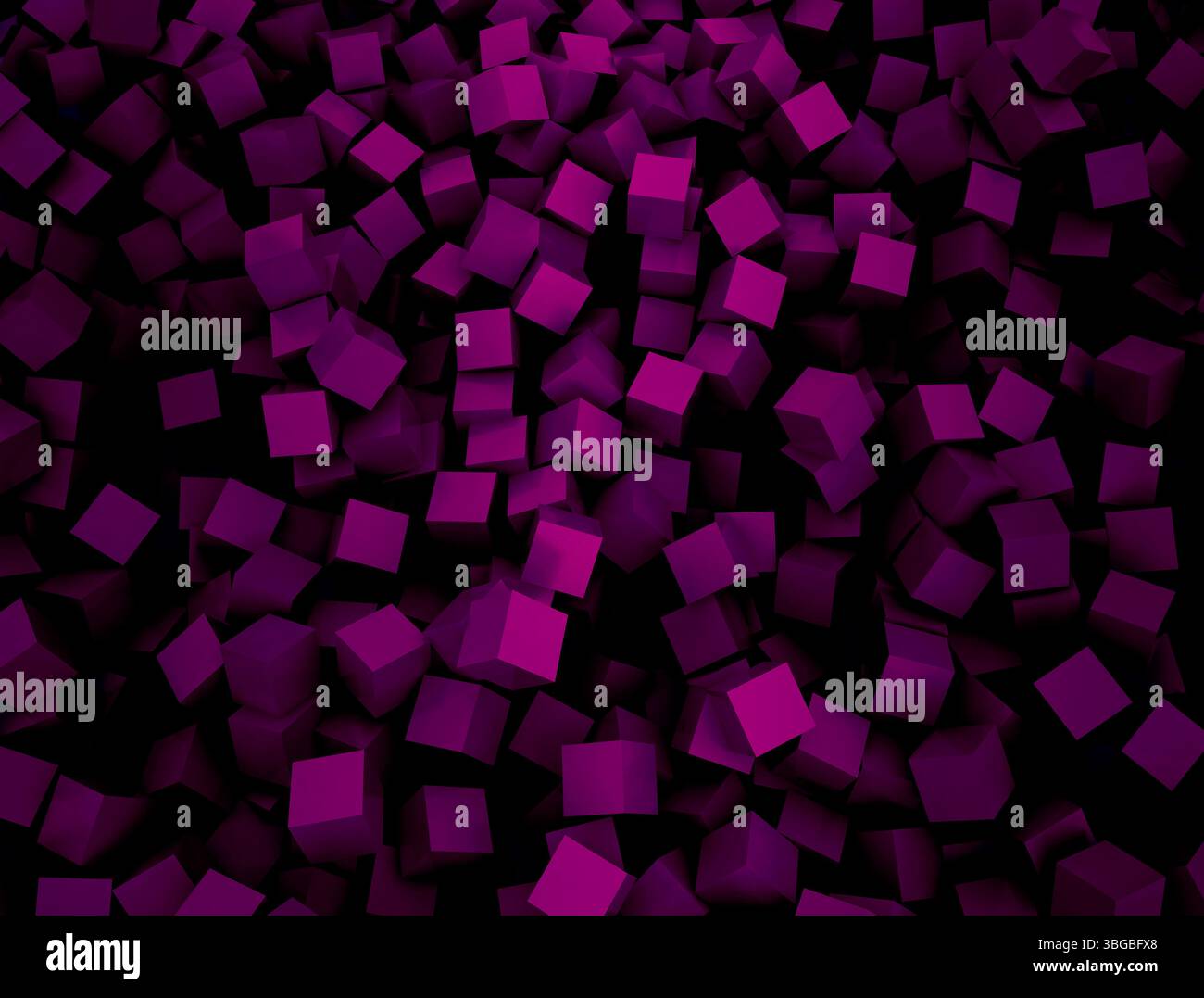 Résumé Rouge Blocs Cube Wall Background. Illustration 3D Render Banque D'Images