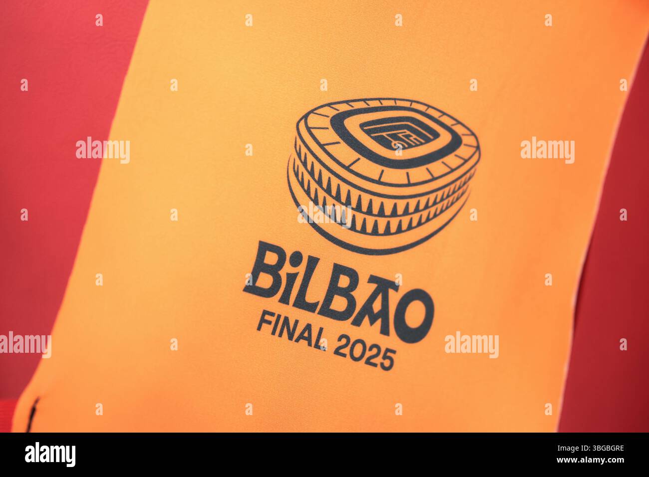 Bilbao, Espagne. 21 mai 2025. Le logo de la finale 2025 de l'UEFA Europa League Bilbao est visible sur le banc lors du match de la finale Tottenham Hotspur vs Manchester United de l'UEFA Europa League à San Mames, Bilbao. Le crédit photo devrait se lire : Jonathan Moscrop/Sportimage crédit : Sportimage Ltd/Alamy Live News Banque D'Images