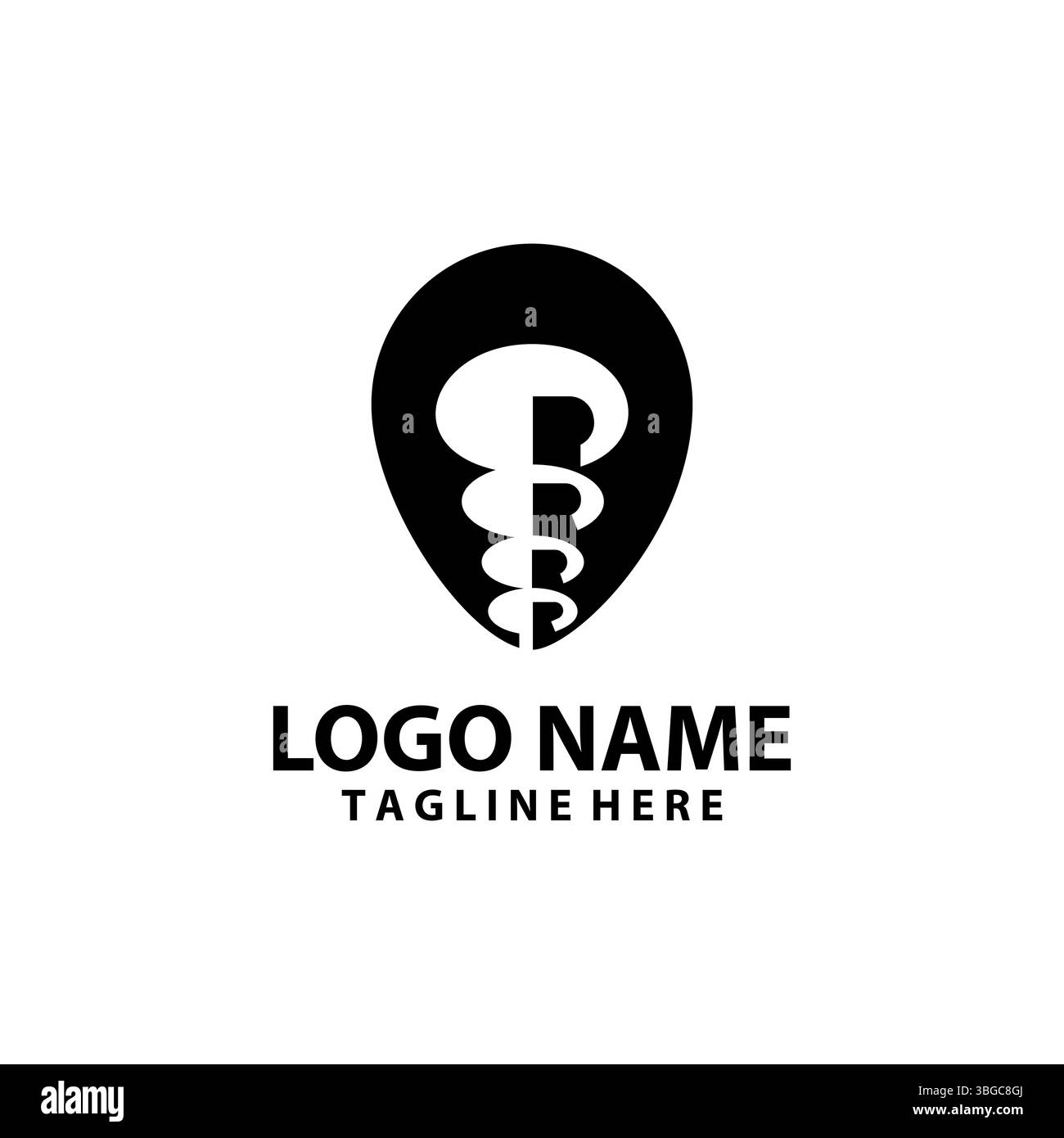 vecteur de conception de logo de perceuse de localisation de broche Illustration de Vecteur