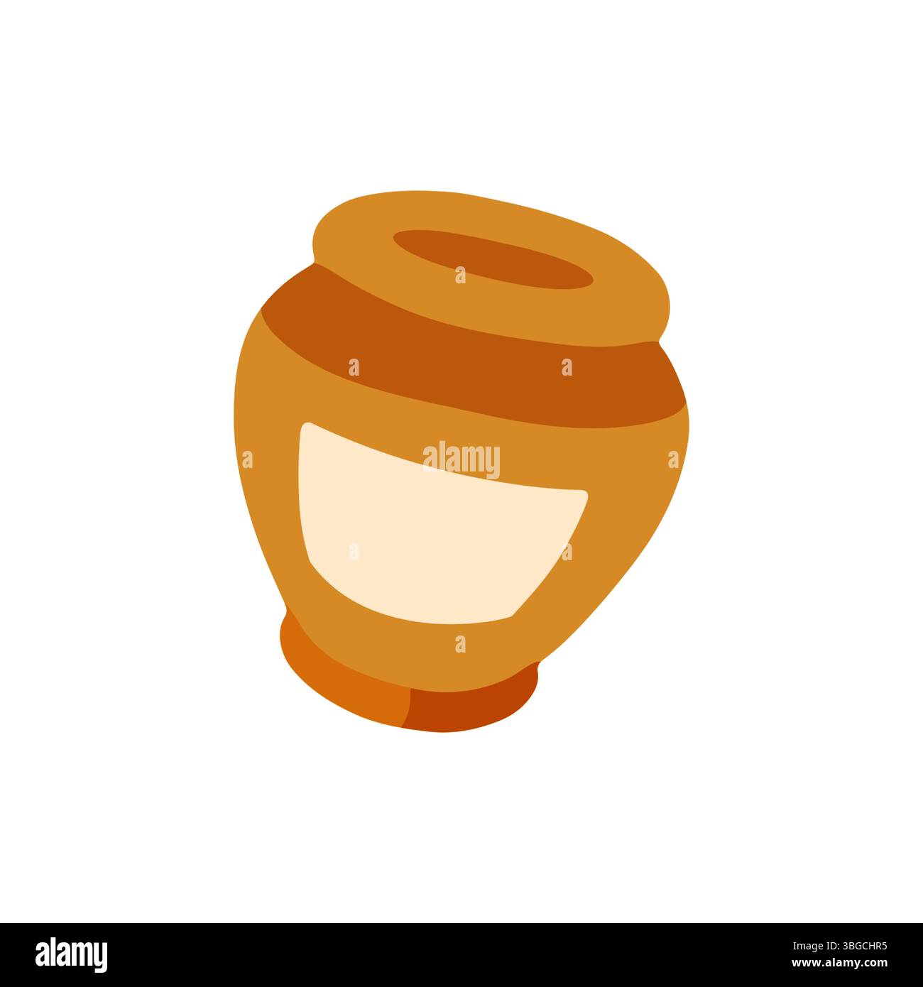 Cartoon Honey Clay Jar isolé Illustration de Vecteur