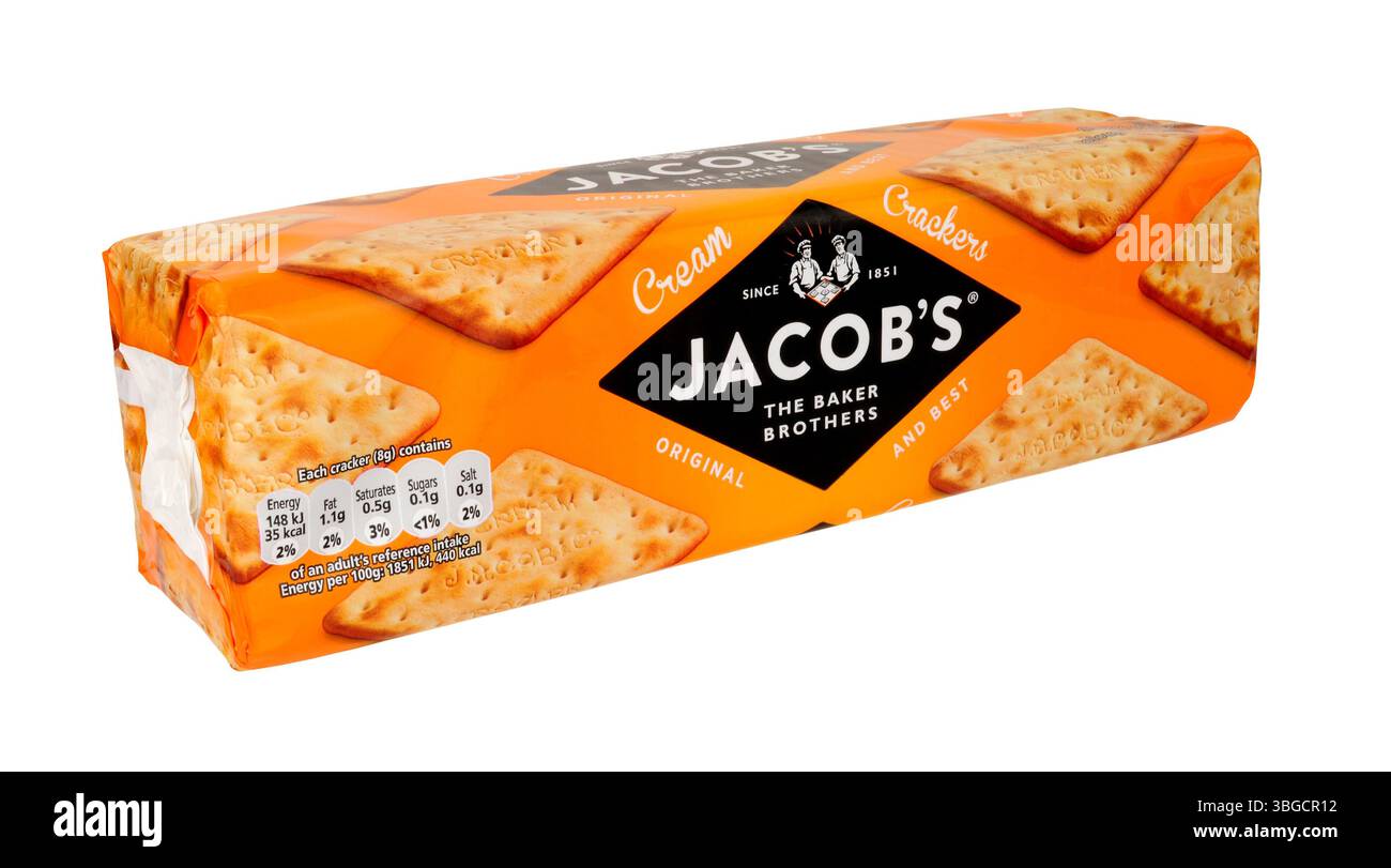 Crackers à la crème salés Jacobs pour fromage dans un paquet de 300g. Banque D'Images