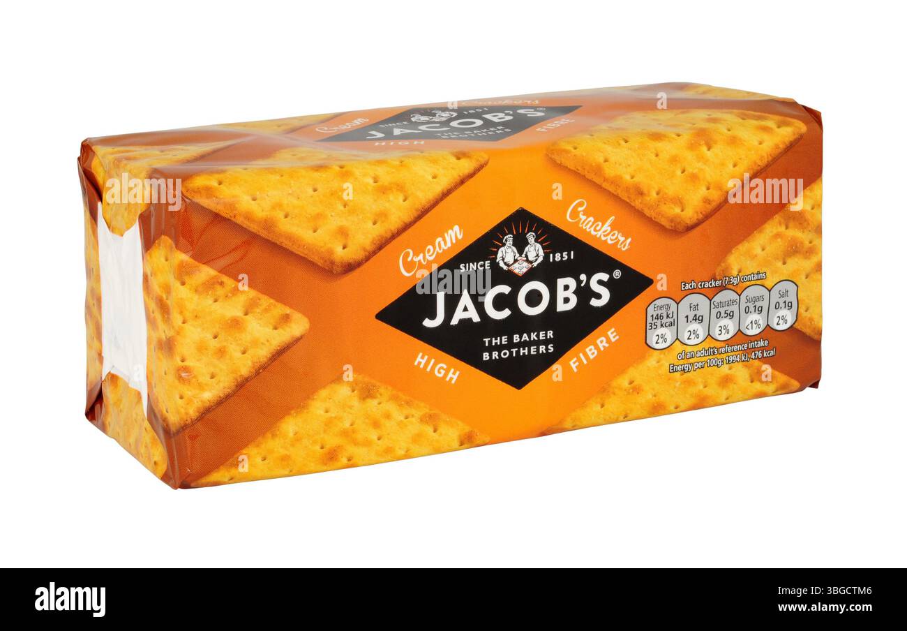 Crackers à la crème salée Jacobs à haute teneur en fibres pour le paquet de fromage Banque D'Images