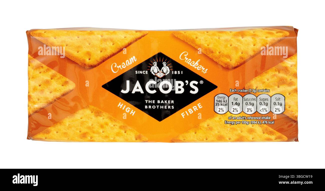 Crackers à la crème salée Jacobs à haute teneur en fibres pour le paquet de fromage Banque D'Images