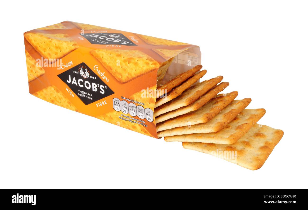 Crackers à la crème salée Jacobs à haute teneur en fibres pour le paquet de fromage Banque D'Images