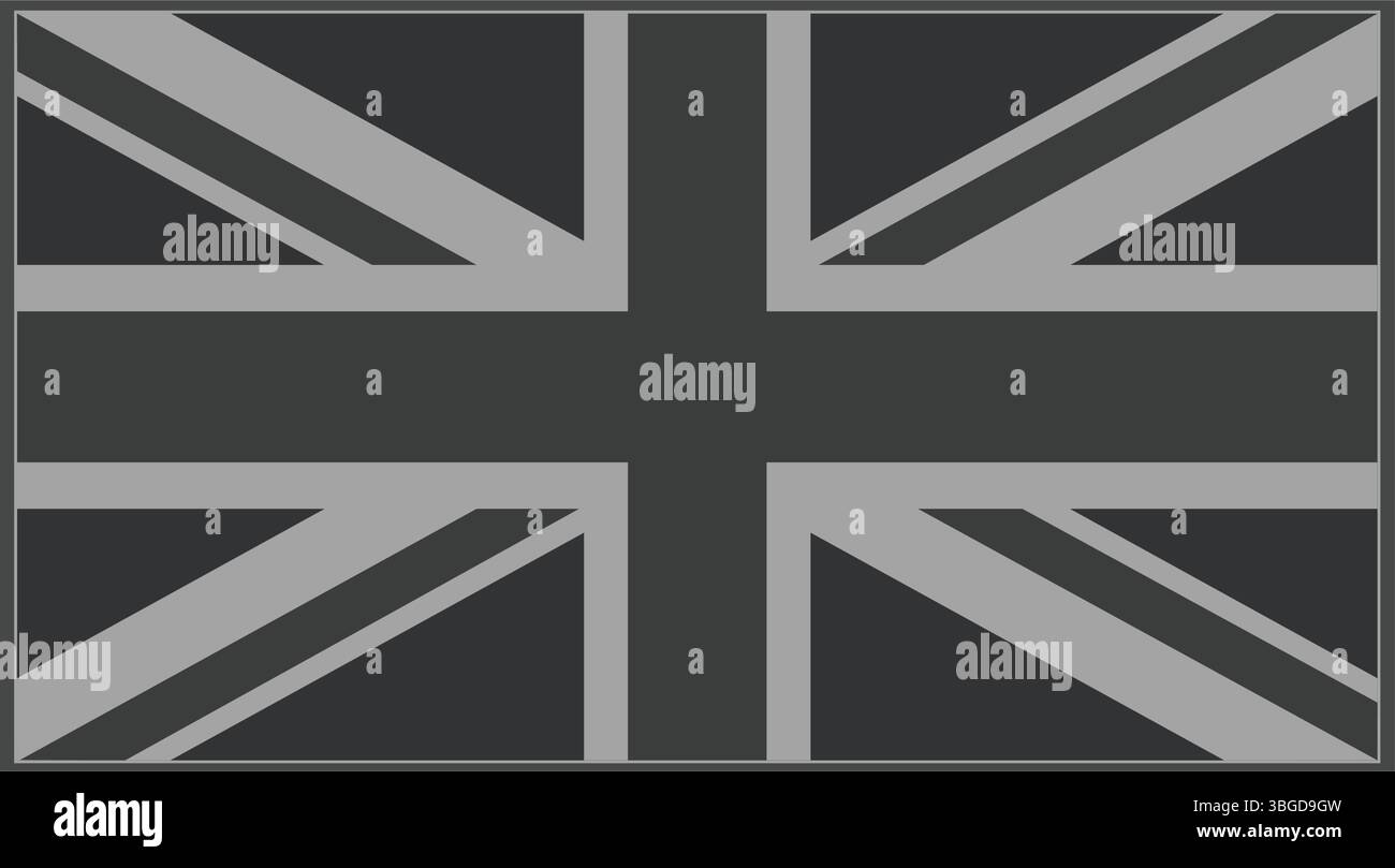 Drapeau du Royaume-Uni noir et blanc. Correctif vectoriel Illustration de Vecteur