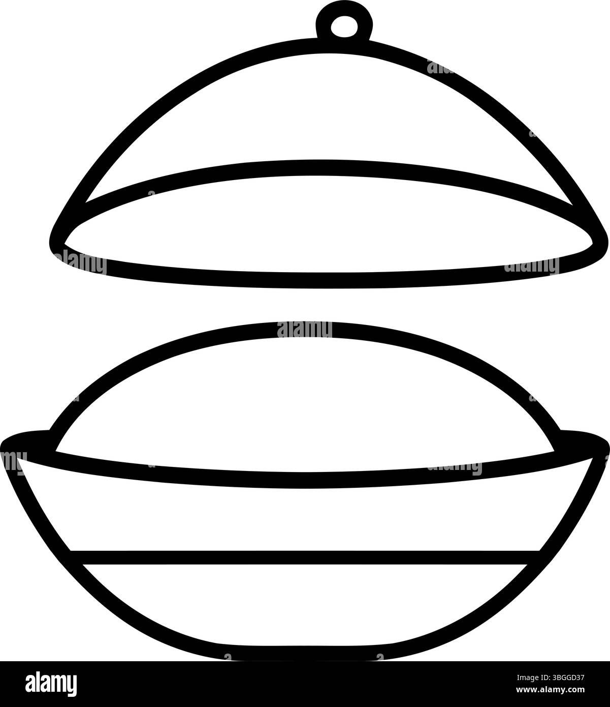 Icône de plat de service – contour de cloche et de plat Illustration de Vecteur