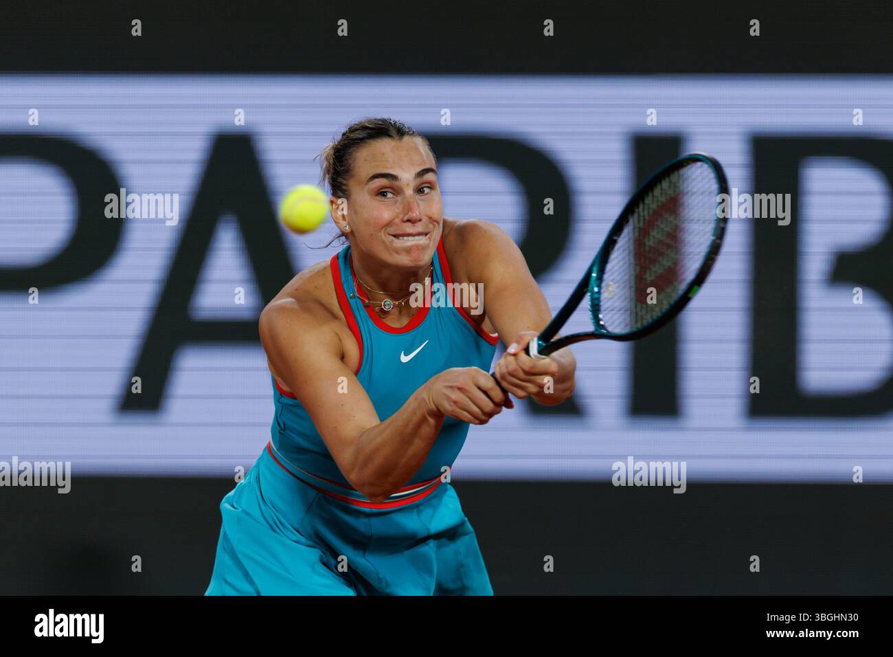Paris, France. 05 juin 2025. Aryna Sabalenka lors du Roland Garros 2025. Crédit : Corleve/Alamy Live News Banque D'Images