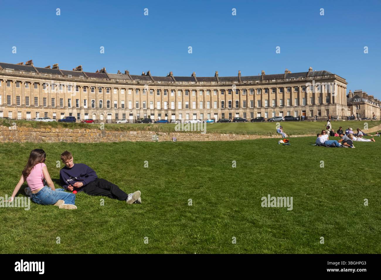 L'Angleterre, Somerset, Bath, Royal Crescent Banque D'Images
