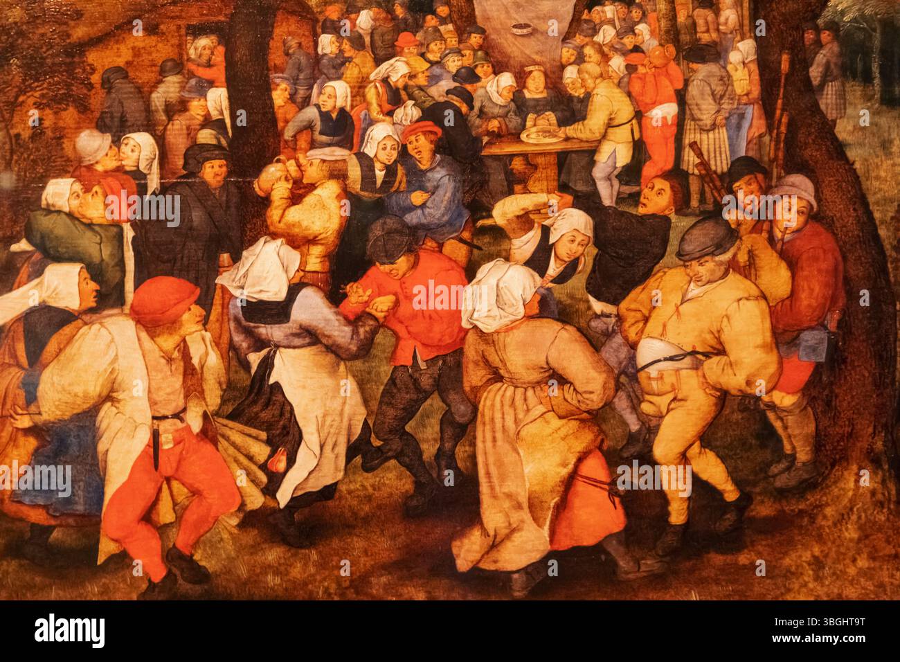 Angleterre, Somerset, Bath, Musée Holburne, peinture d'une danse de mariage en plein air par l'artiste flamand Pieter Brueghel le jeune datée de 1607 Banque D'Images
