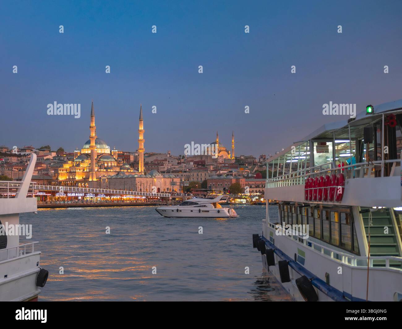 Istanbul, Sultanahmed district, Eminönü, Bosphore, Mosquée bleue, mosquée Fatih, Pont de Galata Banque D'Images
