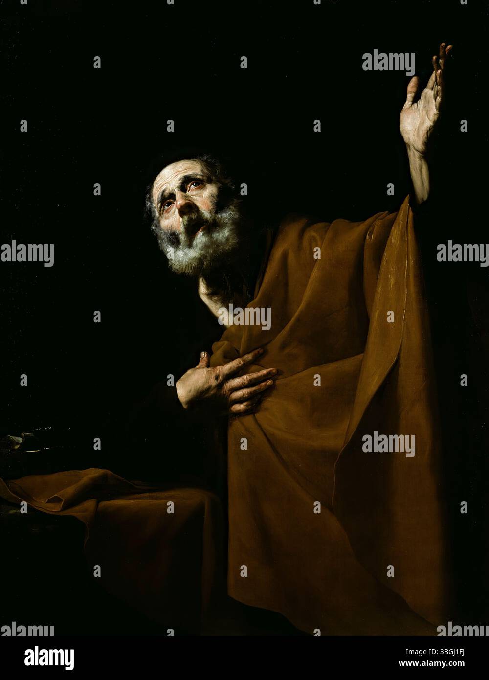 Pénitent Saint Pierre. Jusepe de Ribera. 1628/32. Banque D'Images