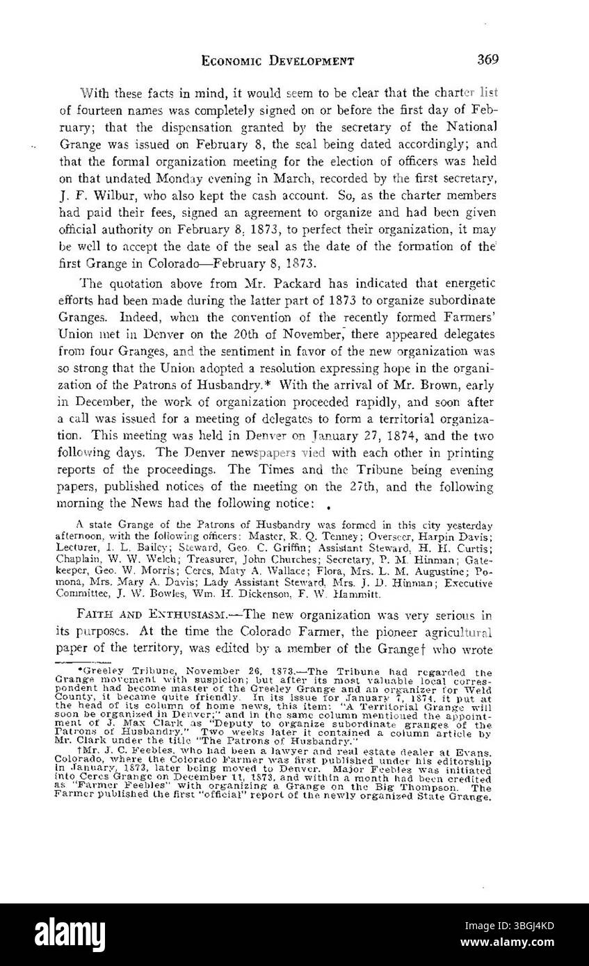 La publication de 1926 « histoire de l'agriculture au Colorado » se concentre sur l'évolution des pratiques agricoles dans l'État. Il met en lumière les contributions des premiers agriculteurs et chercheurs agricoles à façonner la culture agricole et l’économie du Colorado. Banque D'Images