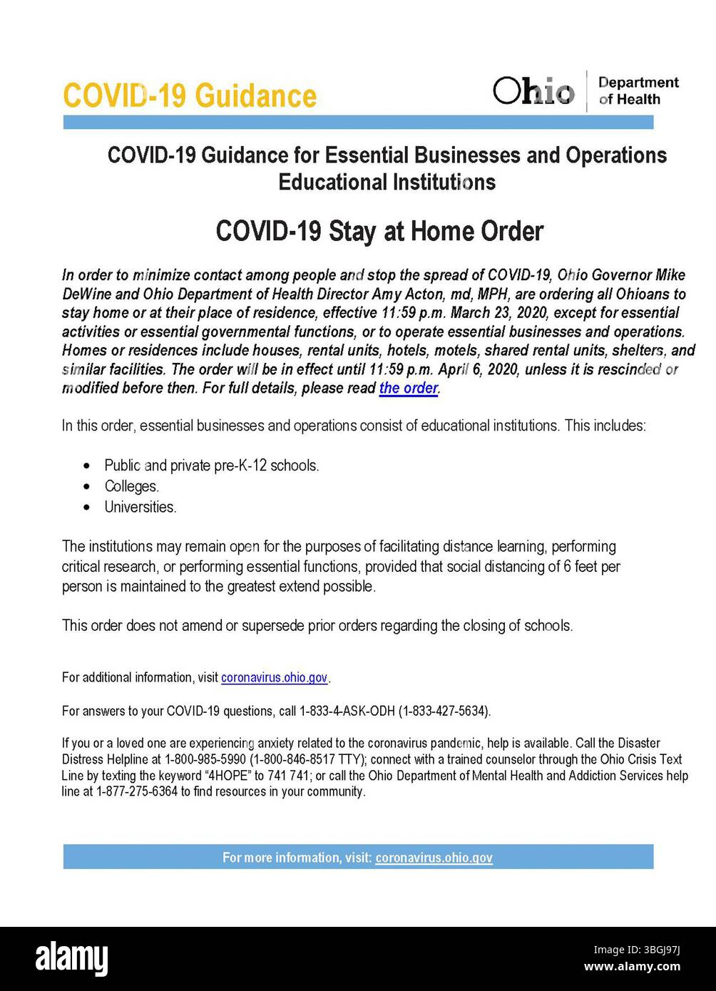 Ce guide de 2020 s’adresse aux entreprises essentielles et aux établissements d’enseignement opérant dans le cadre d’ordonnances de séjour à domicile liées à la COVID-19, en mettant l’accent sur les protocoles de santé et les normes opérationnelles. Banque D'Images