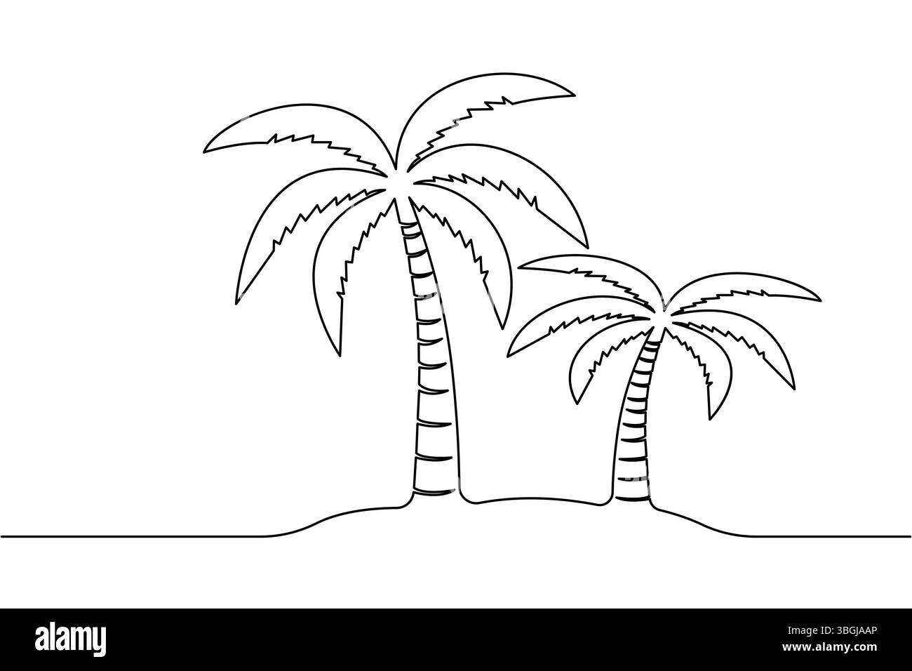 Palmier dessin d'une ligne illustration vectorielle minimaliste Illustration de Vecteur
