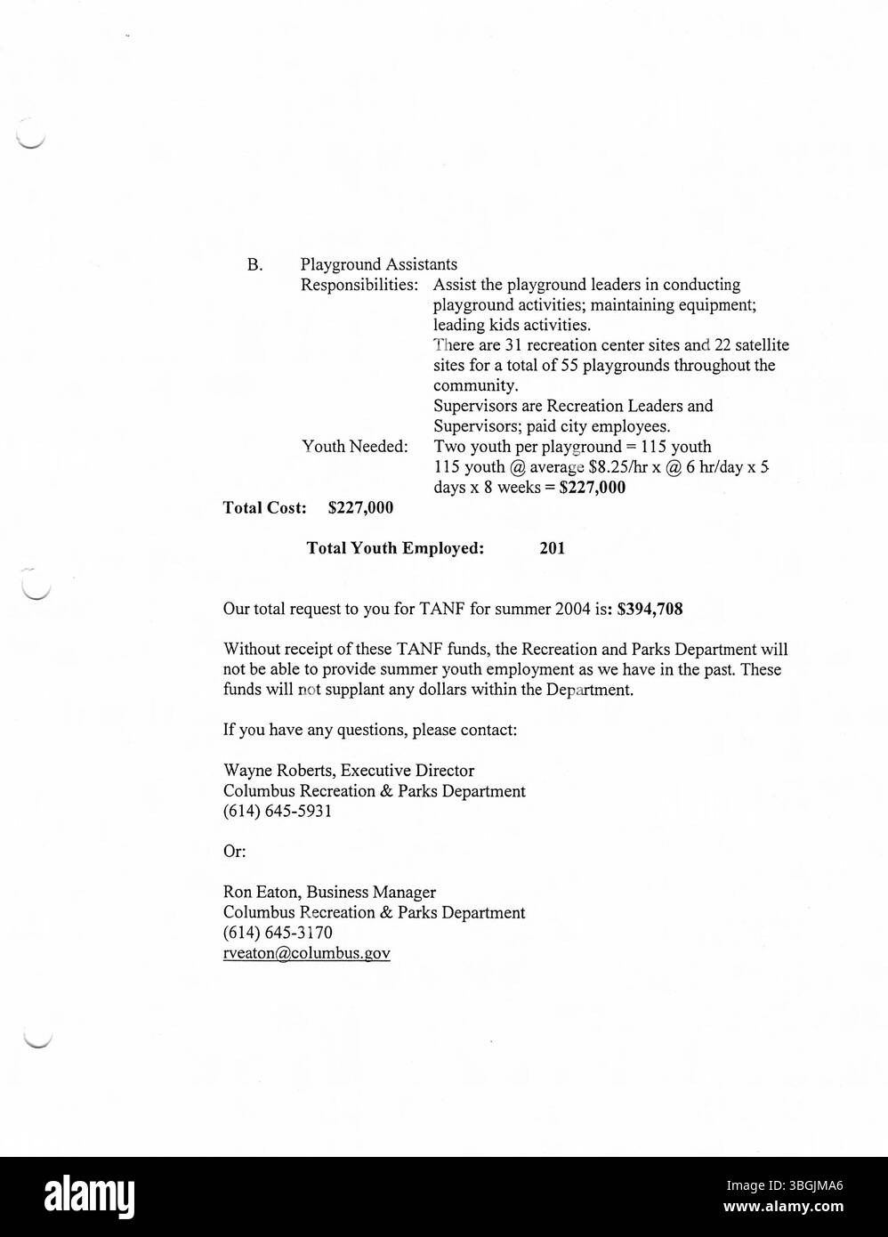 Communiqués de presse publiés par le bureau du maire Michael Coleman en 2004. Coleman est le 52e maire de Columbus, Ohio de 2000 à 2016, devenant le premier maire afro-américain de la ville. Il a été membre du conseil municipal de Columbus de 1992 à 1999, en tant que président. Coleman est devenu le maire le plus ancien de l'histoire de la ville en 2014. Banque D'Images