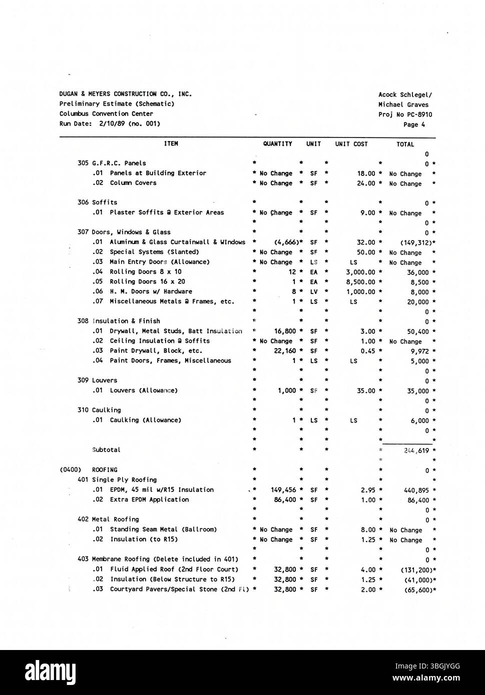 La proposition de Michael graves de 1989 pour le Columbus Convention Center répondait aux besoins de la ville en espace de congrès fonctionnel tout en introduisant une conception architecturale audacieuse. Le design de Peter Eisenman a finalement été choisi pour aller de l’avant avec le projet. Banque D'Images La proposition de Michael graves de 1989 pour le Columbus Convention Center répondait aux besoins de la ville en espace de congrès fonctionnel tout en introduisant une conception architecturale audacieuse. Le design de Peter Eisenman a finalement été choisi pour aller de l’avant avec le projet. Banque D'Images