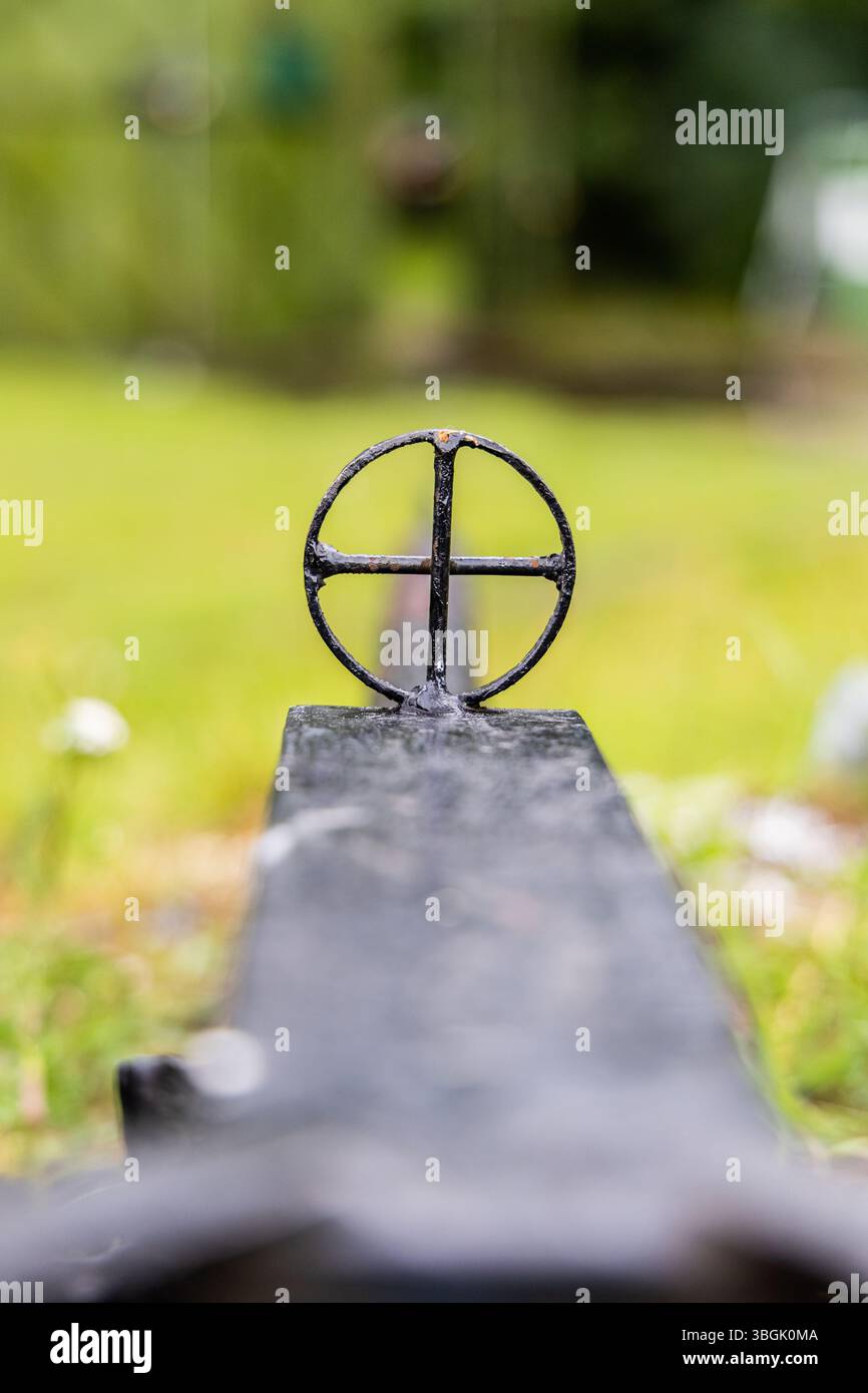 Objectif du calibre lourd DShK adapté à l'antiaérien, anti-véhicule, et mitrailleuse d'infanterie dans le canon soviétique de la seconde guerre mondiale. Banque D'Images