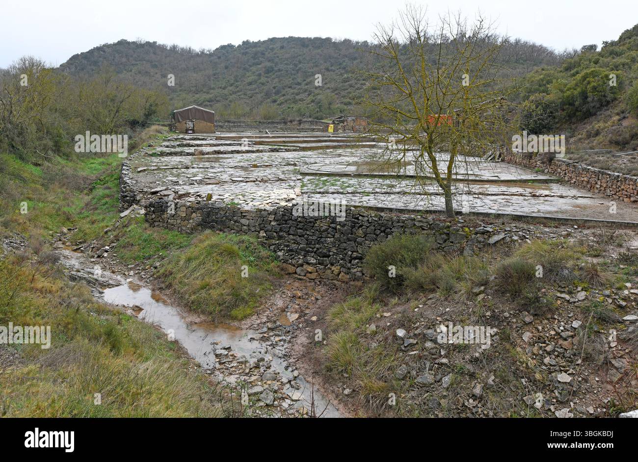 Vilanova de la Sal, salines (en cours de restauration). Les Avellanes i Santa Linya municipalité, la Noguera, Lleida, Catalogne, Espagne. Banque D'Images