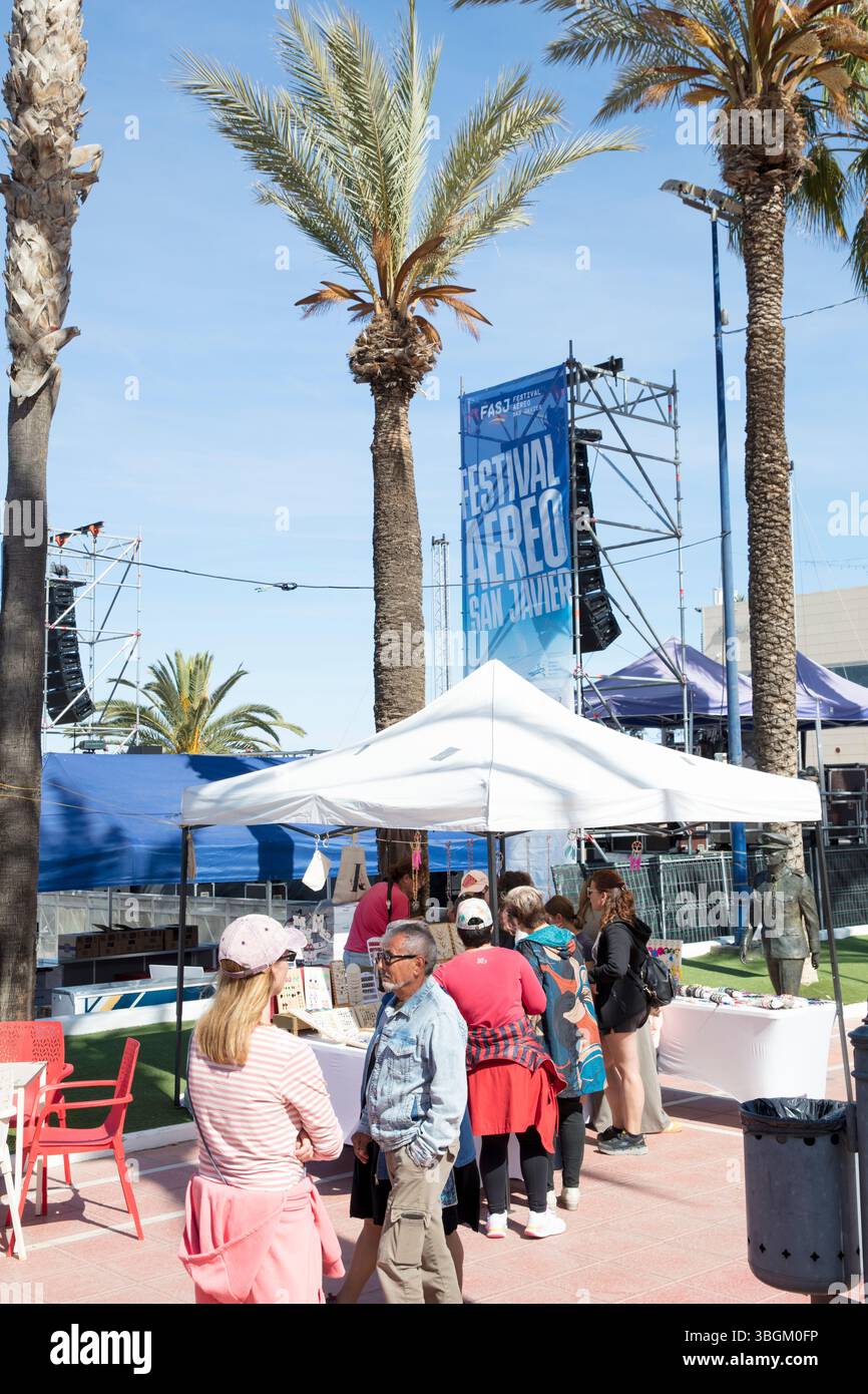 Festival Aereo San Javier, spectacle aérien, divertissement, information, Santiago de la Ribera, Mar Menor, région autonome de Murcie, Espagne, Banque D'Images