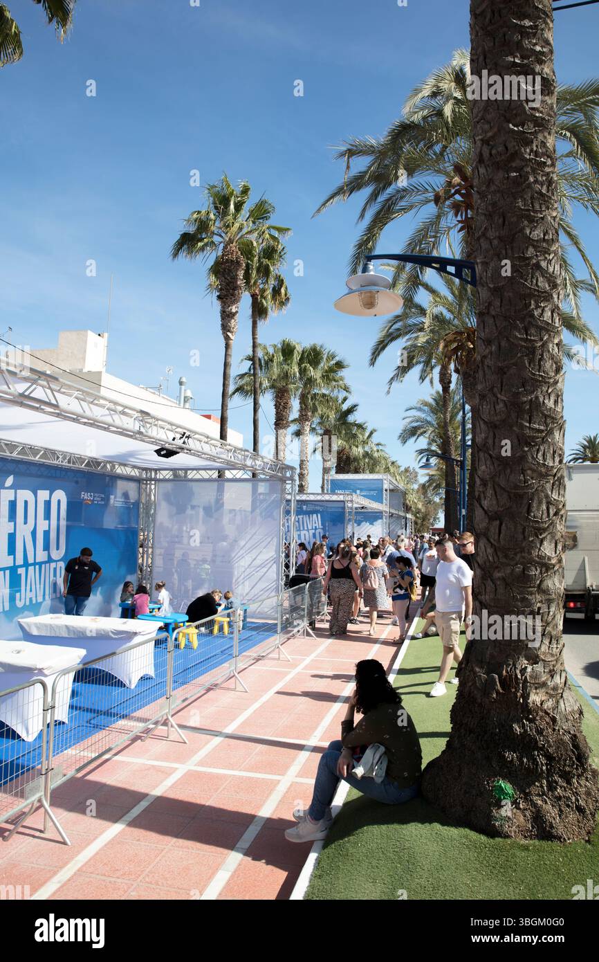 Festival Aereo San Javier, spectacle aérien, divertissement, information, Santiago de la Ribera, Mar Menor, région autonome de Murcie, Espagne, Banque D'Images