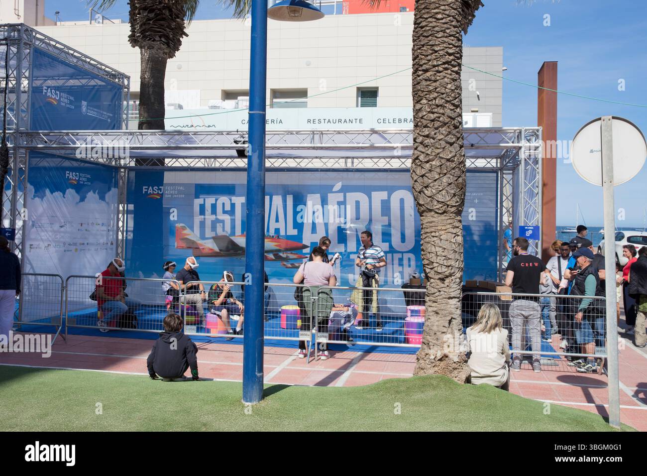 Festival Aereo San Javier, spectacle aérien, divertissement, information, Santiago de la Ribera, Mar Menor, région autonome de Murcie, Espagne, Banque D'Images