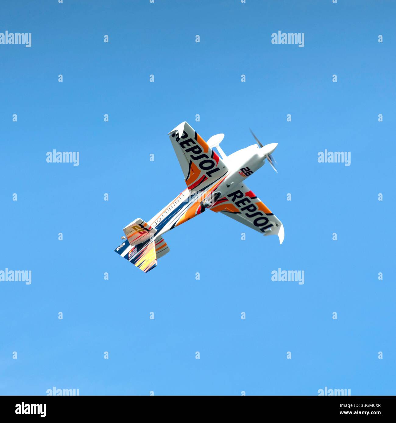 Festival Aereo San Javier, spectacle aérien, voltige, Hamilton, Repsol, Santiago de la Ribera, Mar Menor, région autonome de Murcie, Espagne, Banque D'Images