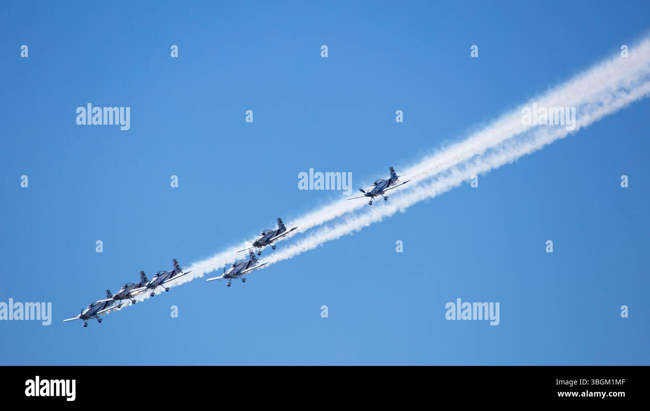 Festival Aereo San Javier, spectacle aérien, voltige, Santiago de la Ribera, Mar Menor, région autonome de Murcie, Espagne, Banque D'Images