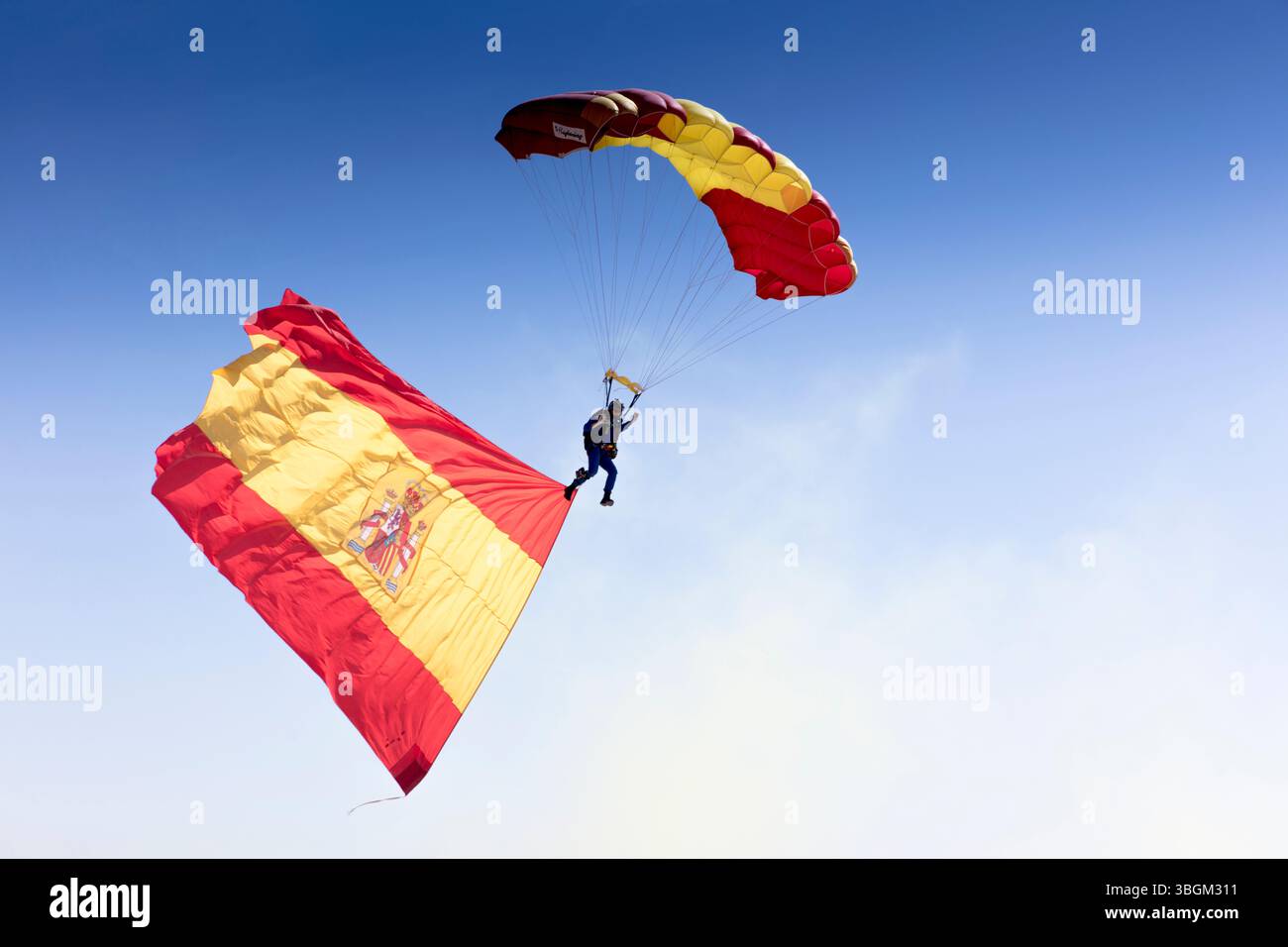 Festival Aereo San Javier, spectacle aérien, parachutistes, voltige, Santiago de la Ribera, Mar Menor, région autonome de Murcie, Espagne, Banque D'Images