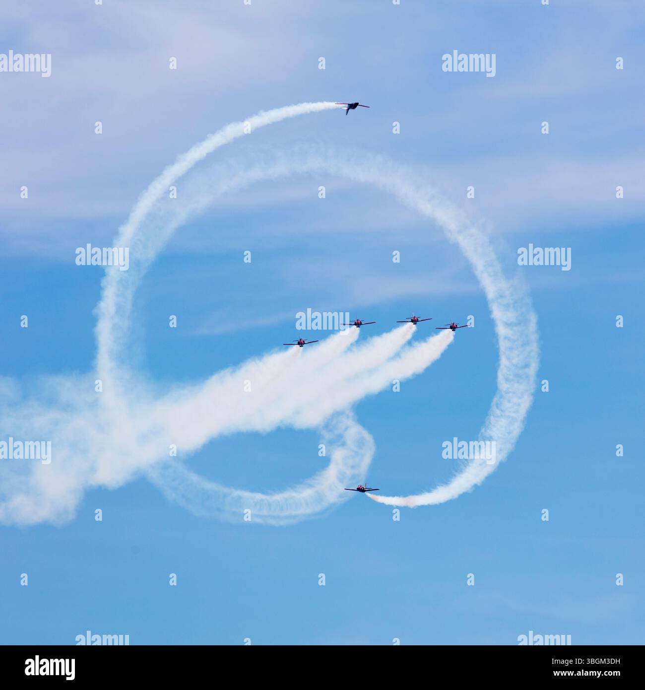 Festival Aereo San Javier, spectacle aérien, Patrulla Aguila, Santiago de la Ribera, Mar Menor, région autonome de Murcie, Espagne, Banque D'Images