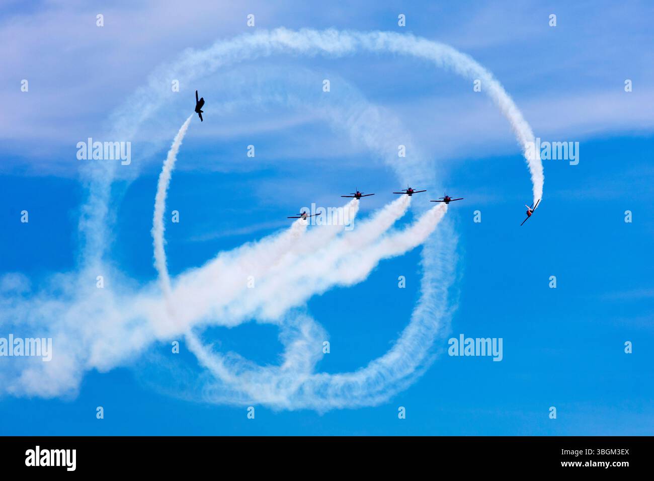 Festival Aereo San Javier, spectacle aérien, Patrulla Aguila, Santiago de la Ribera, Mar Menor, région autonome de Murcie, Espagne, Banque D'Images