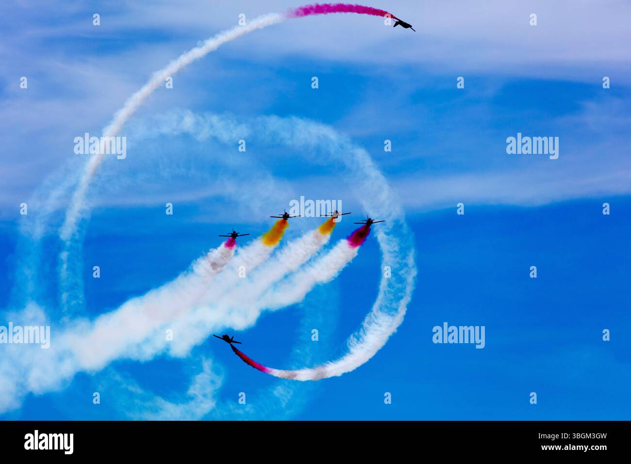 Festival Aereo San Javier, spectacle aérien, Patrulla Aguila, Santiago de la Ribera, Mar Menor, région autonome de Murcie, Espagne, Banque D'Images