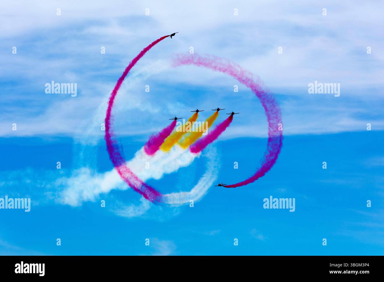 Festival Aereo San Javier, spectacle aérien, Patrulla Aguila, Santiago de la Ribera, Mar Menor, région autonome de Murcie, Espagne, Banque D'Images