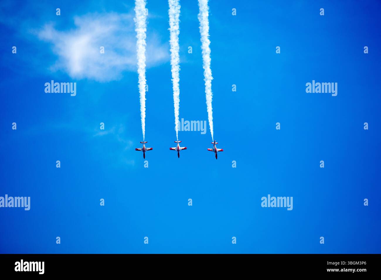 Festival Aereo San Javier, spectacle aérien, Patrulla Aguila, Santiago de la Ribera, Mar Menor, région autonome de Murcie, Espagne, Banque D'Images