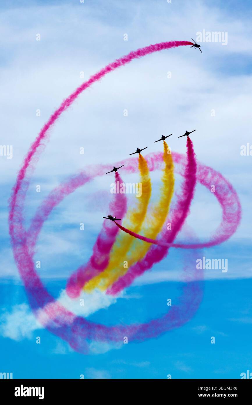 Festival Aereo San Javier, spectacle aérien, Patrulla Aguila, Santiago de la Ribera, Mar Menor, région autonome de Murcie, Espagne, Banque D'Images