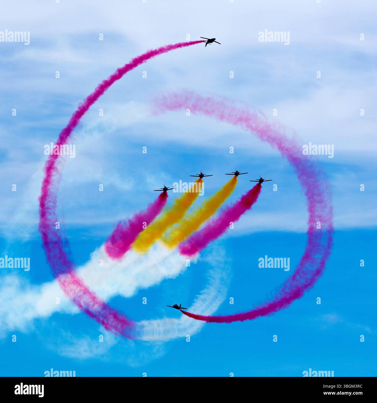 Festival Aereo San Javier, spectacle aérien, Patrulla Aguila, Santiago de la Ribera, Mar Menor, région autonome de Murcie, Espagne, Banque D'Images