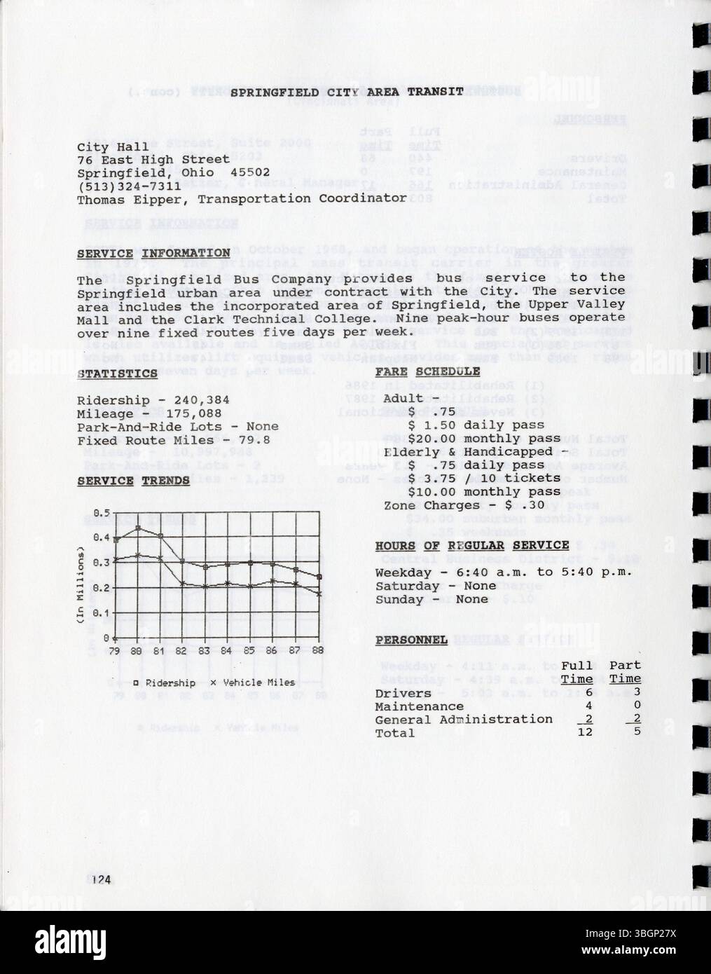 Le rapport Ohio transit public Sector volume 1 de décembre 1989 décrit les systèmes de transport public de l'État et leur gestion, en mettant l'accent sur l'amélioration de l'efficacité des services et de l'infrastructure. Banque D'Images