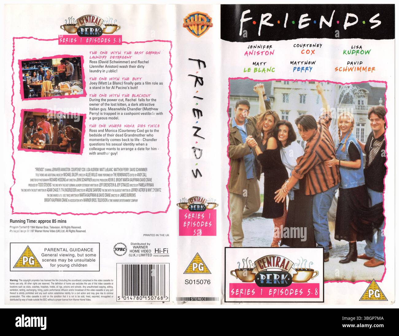 Amis : série 1, épisodes 5-8 VHS Cover (1997) (UK) par Warner Home Video (UK) Banque D'Images