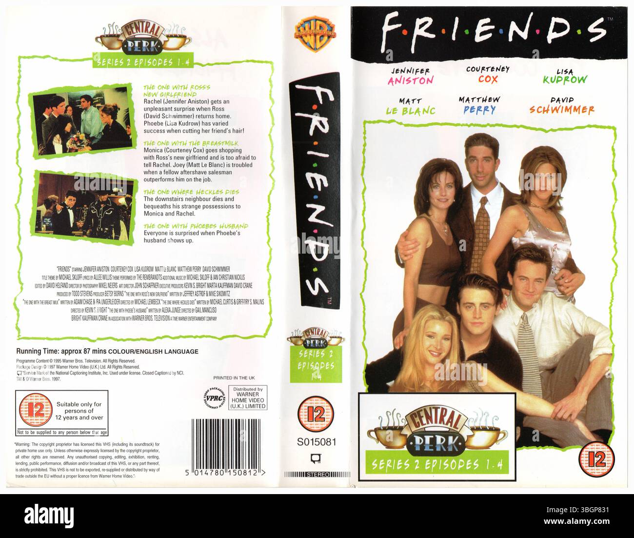 Amis : série 2, épisodes 1-4 VHS Cover (1997) (UK) par Warner Home Video (UK) Banque D'Images