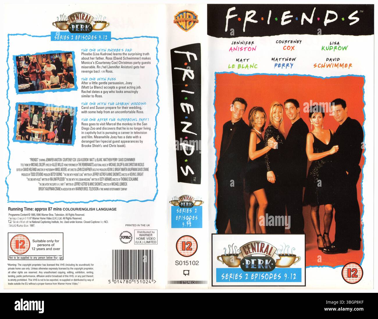 Amis : série 2, épisodes 9-12 VHS Cover (1997) (UK) par Warner Home Video (UK) Banque D'Images