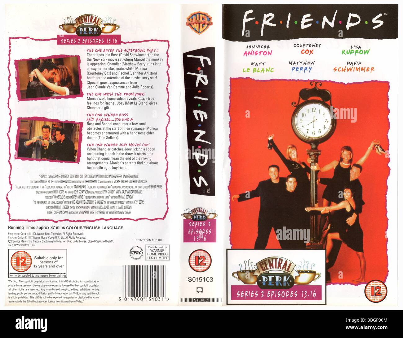 Amis : série 2, épisodes 13-16 VHS Cover (1997) (UK) par Warner Home Video (UK) Banque D'Images