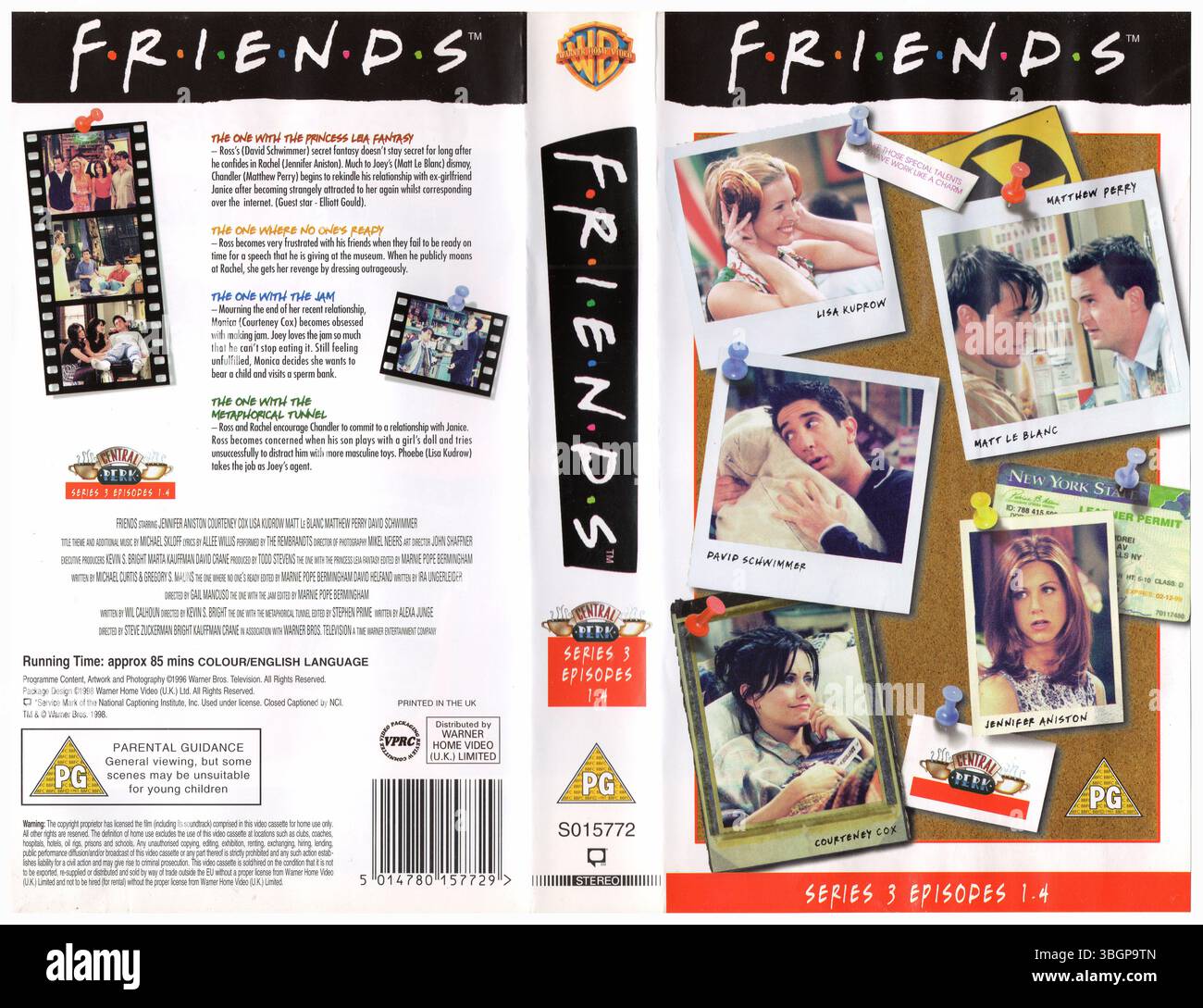 Amis : série 3, épisodes 1-4 VHS Cover (1998) (UK) par Warner Home Video (UK) Banque D'Images