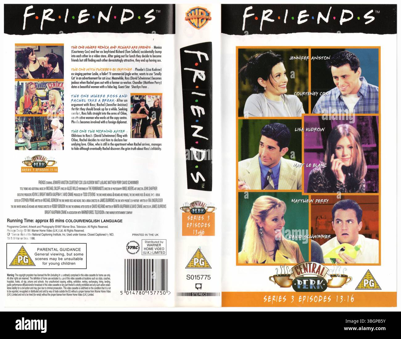 Amis : série 3, épisodes 13-16 VHS Cover (1998) (UK) par Warner Home Video (UK) Banque D'Images