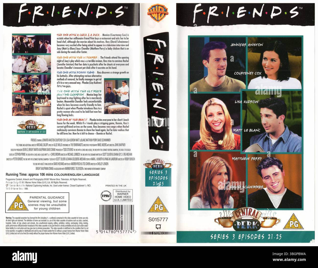 Amis : série 3, épisodes 21-25 VHS Cover (1998) (UK) par Warner Home Video (UK) Banque D'Images